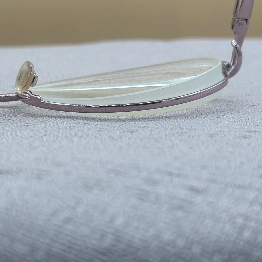 Tres Jolie 60 Blush Oval Eyeglass framed Metallic Pink 52-17-135 Y2K Coquette